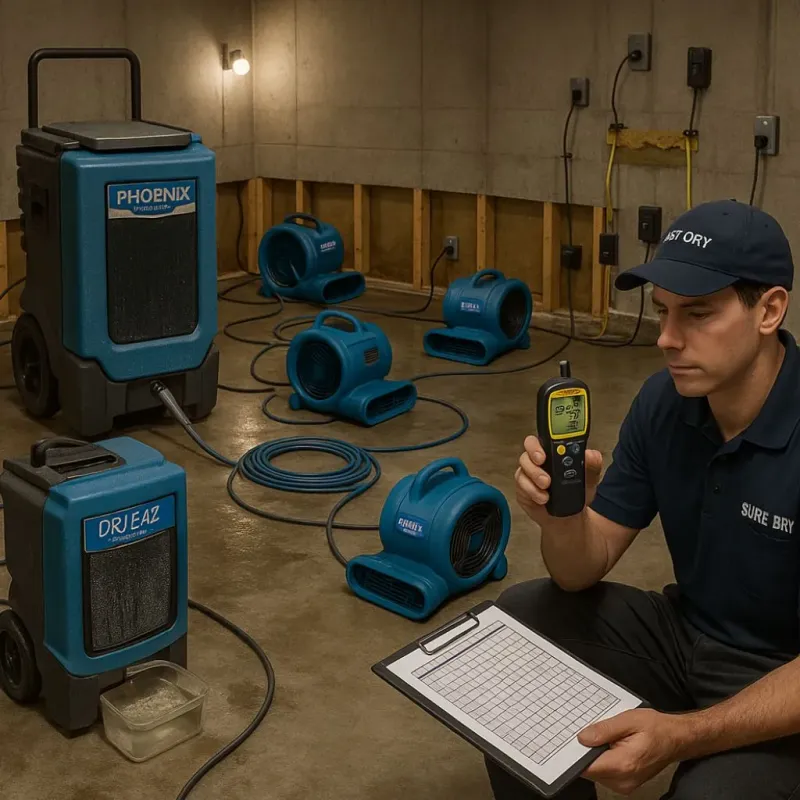 Structural Drying and Dehumidification process in City of Roanoke, VA